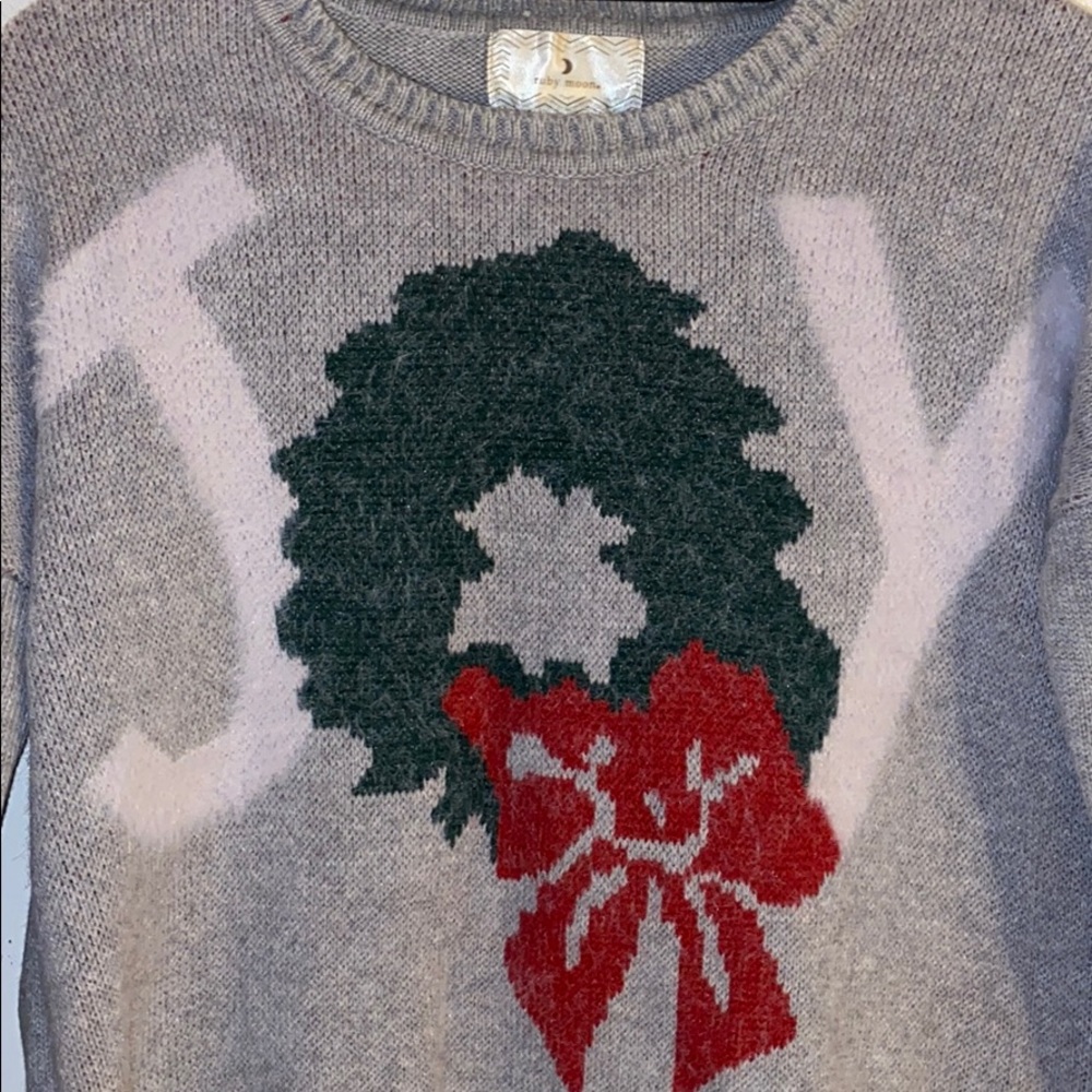 Semi-crop Joy Christmas Sweater - Picture 2 of 2